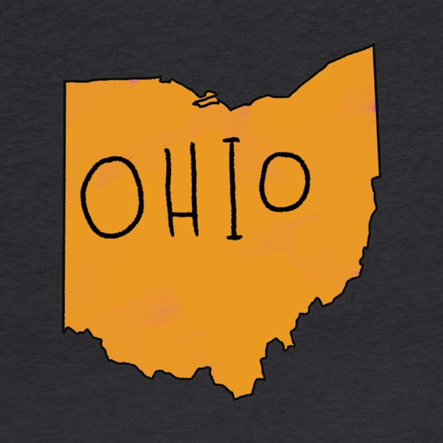 The State of Ohio - Gold Outline by loudestkitten